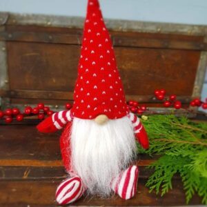 Large knitted fabric Christmas Nordic nisse/tomte/gnome gonk doorstop
