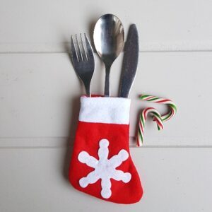 Set of 4 felt mini Nordic Christmas stockings