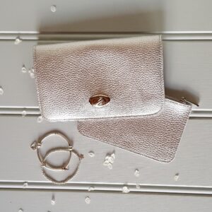 "Fakse" silver travel wallet and coin/card purse
