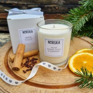 NORSKA natural large "Vinter" winter candle, with orange, cinnamon and clove 20cl