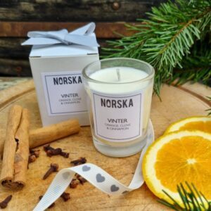 NORSKA natural "Vinter" winter candle, with orange, cinnamon and clove 9cl