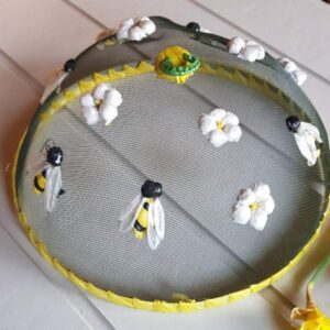 Gisela Graham Bee and Flower mesh and raffia food cover