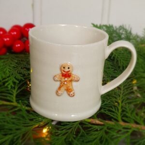 Gingerbread man rustic ceramic mini mug by Gisela Graham