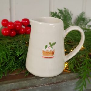 Plum Pudding rustic ceramic mini jug by Gisela Graham