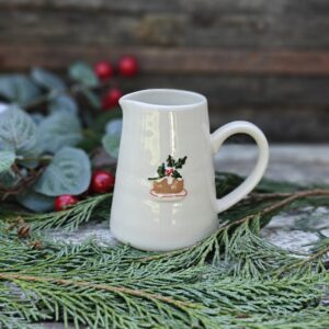 Plum Pudding rustic ceramic mini jug by Gisela Graham