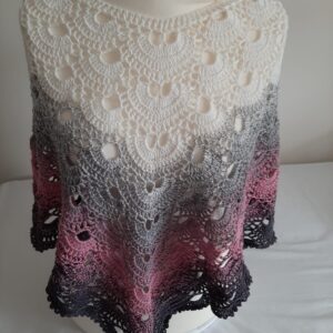 Handmade ombre cotton crochet poncho by Ingerlise