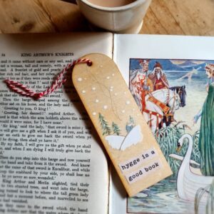 "Hygge is a good book" hand-made Vinter wooden bookmark