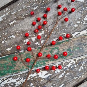 Shiny red mini berry spray - 66cms
