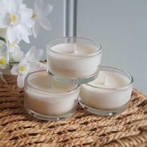 NORSKA set of 3 natural hygge glass tealights