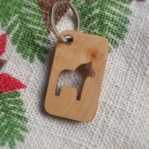 Hand-made Nordic Dala wooden key ring