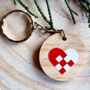 Danish woven heart julehjerte keyring