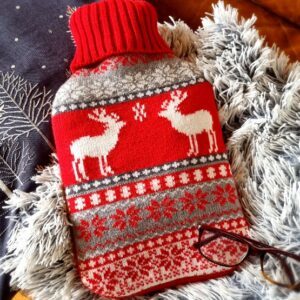 Knitted Nordic Fairisle hot water bottle