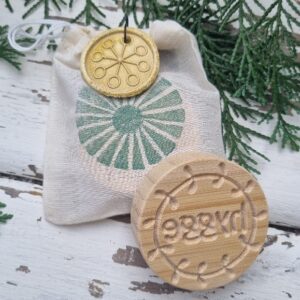 Hand-made "Hygge" wooden cookie stamp