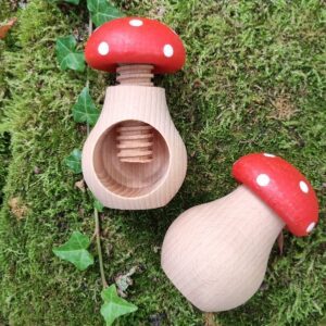 Swedish oiled beech toadstool wooden nutcracker