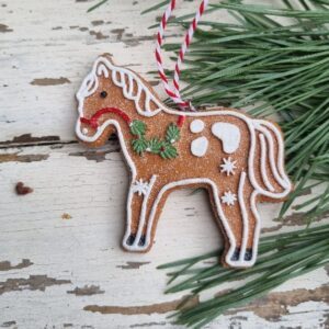 Gingerbread horse Scandi Christmas tree ornament