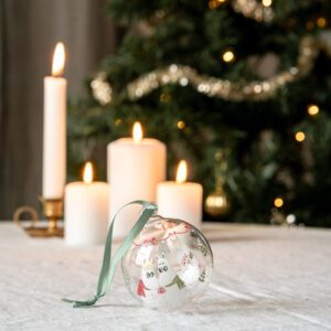 Moomintroll and Snorkmaiden "My darling" glass Christmas bauble