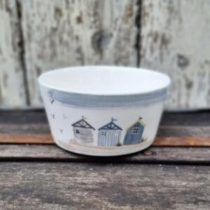 Coastal shoreline "beach huts" mini bowl by Gisela Graham