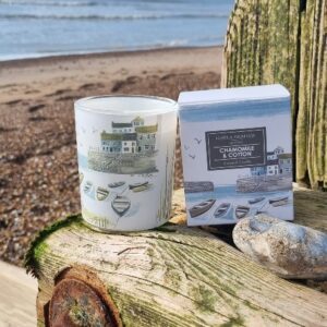 "Harbour" coastal boxed candle, chamomile and cotton