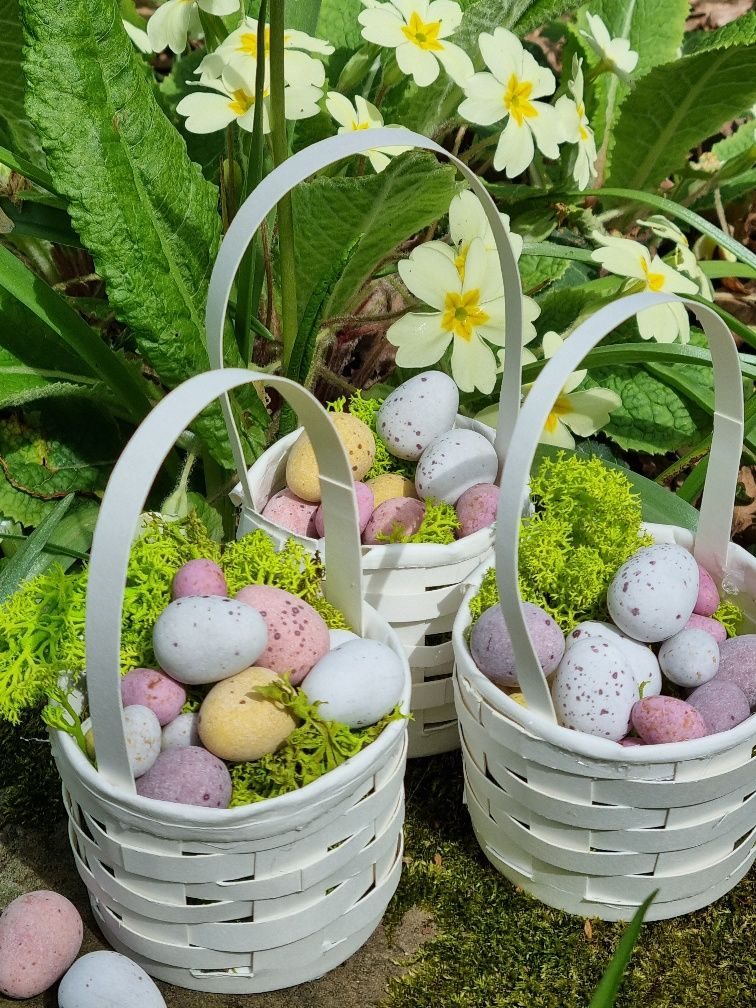 DIY upcycled paper coffee cup woven Easter baskets
