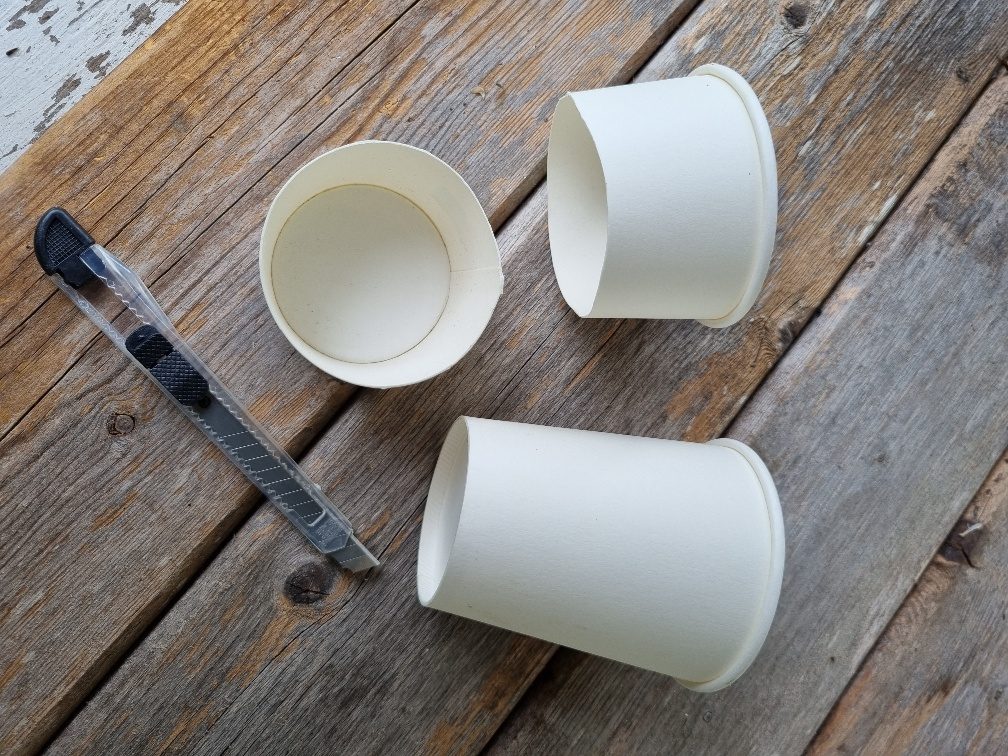 DIY upcycled paper coffee cup woven Easter baskets - Hygge Style