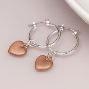 "Josefine" chunky rose gold heart hoop earrings
