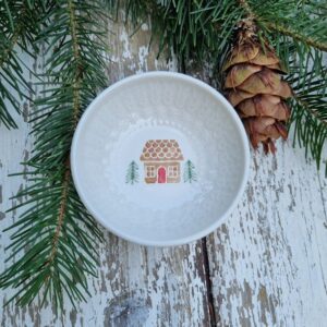 Gingerbread house stoneware mini bowl