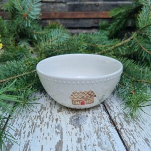 Gingerbread house stoneware cereal bowl