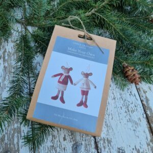 Make your own dressed Scandi felt mice kit 24cms