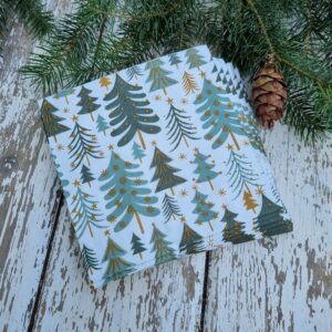 Christmas Nordic Pine Forest paper napkins; for dining, crafts and decoupage