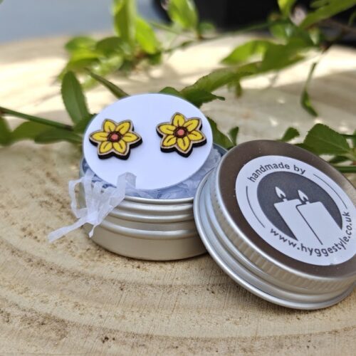 hygge-scandi-earrings-folk-art-daffodil-studs-500x500 Wholesale wooden jewellery