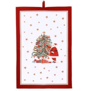 Nostalgia Santa and Christmas 100% cotton tea towel
