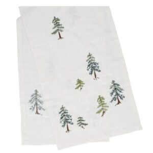 Scandi trees embroidered festive table runner by Gisela Graham