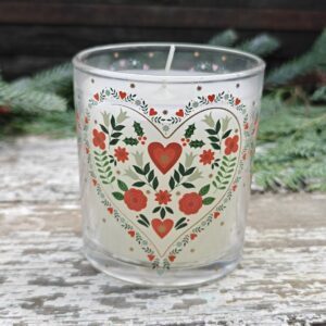 Large folk art Alpine Christmas candle by Gisela Graham 20cl