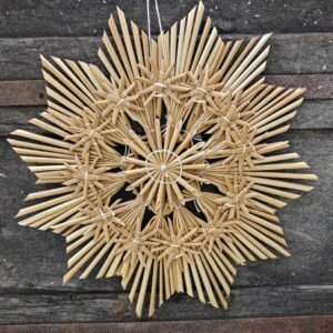 Large Nordic natural straw star ornament