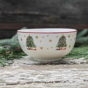 Nostalgia Christmas tree bone china bowl by Gisela Graham