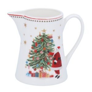 Nostalgia Santa and Christmas tree bone china small custard/gravy jug