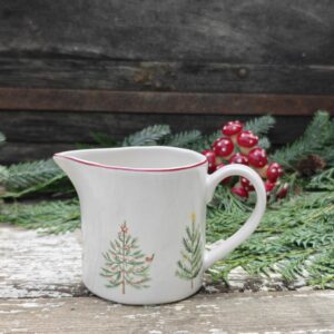 Scandi trees Christmas cream jug by Gisela Graham