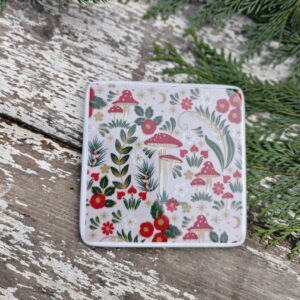 Fairytale fly agaric toadstool drinks coaster by Gisela Graham