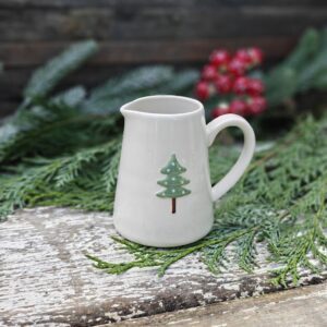 Fir tree Christmas rustic ceramic mini jug by Gisela Graham