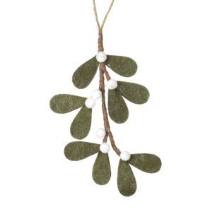 Felt mistletoe and berries hanging decoration