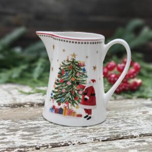 Nostalgia Santa and Christmas tree bone china medium custard/gravy jug