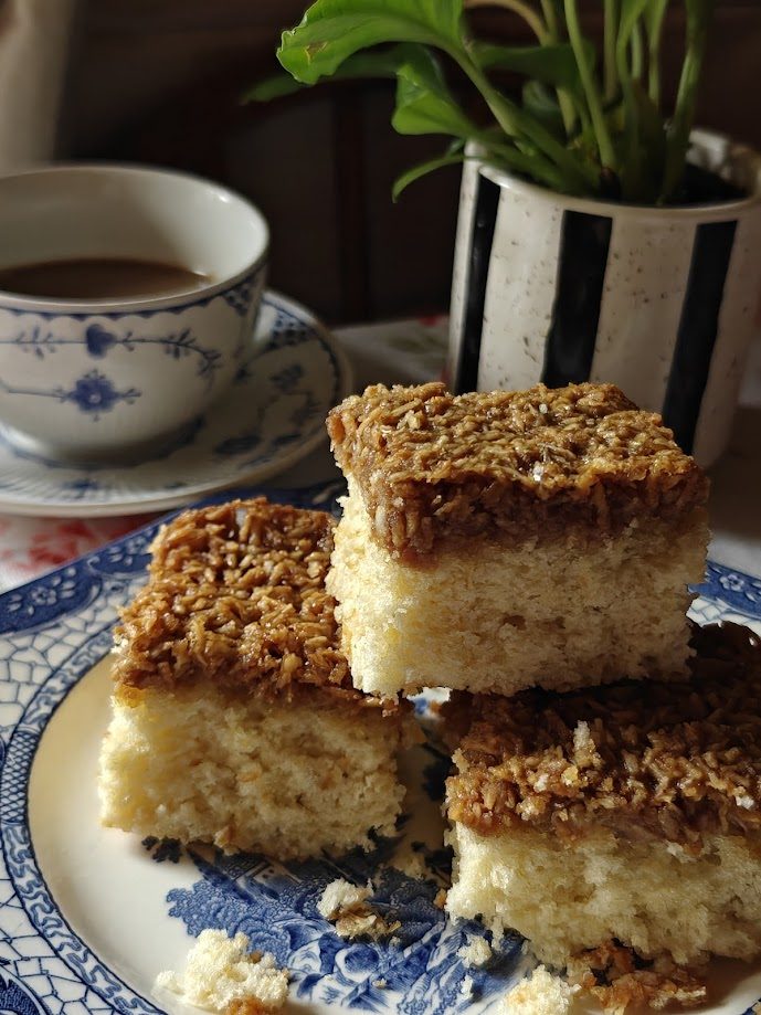 how-to-make-danish-coconut-dream-cake-drommekage-recipe Our favourite Drømmekage recipe - Danish caramel coconut Dream Cake