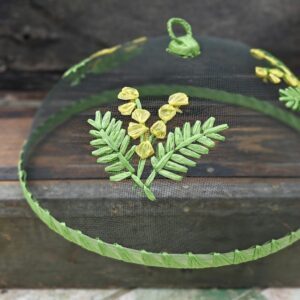 Gisela Graham mimosa mesh and raffia food cover