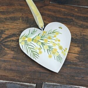 gisela-graham-spring-yellow-mimosa-easter-tin-heart-hanging-ornament-300x300 Home New