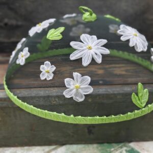 Gisela Graham daisies mesh and raffia food cover