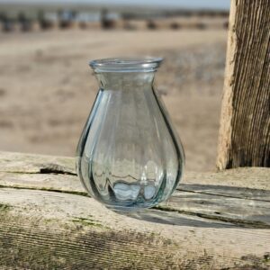 Pressed blue glass posy vase