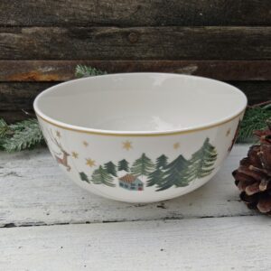 Gisela Graham Nostalgia Sleigh and Santa Christmas bone china bowl