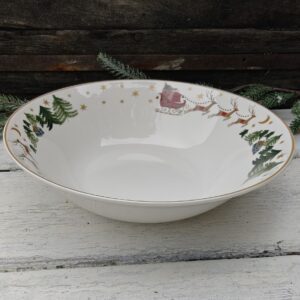 Gisela Graham Nostalgia Sleigh and Santa Christmas bone china serving bowl