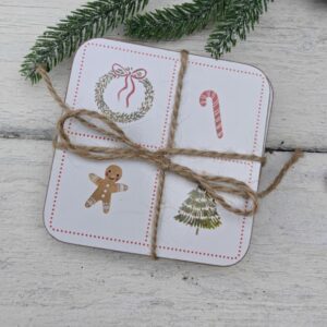 Gisela Graham Nordic Icons Christmas cork coasters set of 4