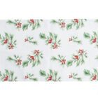 Fir and red berries fabric table runner by Gisela Graham